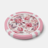 Roze Pioen Roos Waterverf Bloementuin Poker Chips (Enkel)
