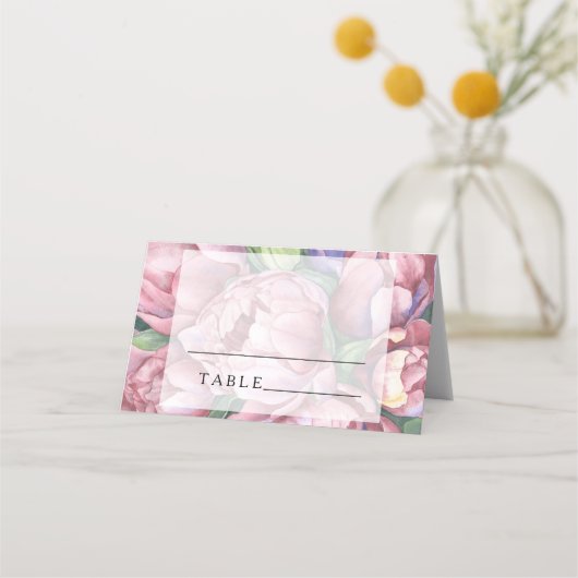 Roze pioen rozen - trouwplaats kaarten plaatskaartje (Voorkant)