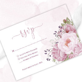 Roze Pioen RSVP Kaarten