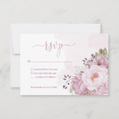Roze Pioen RSVP Kaarten (Voorkant)