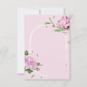 Roze Pioen Save the Date Bruiloftkaart (Achterkant)