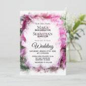 *~* Roze pioen schilderij Artistieke AR1 bruiloft Kaart (Staand voorkant)