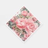 Roze Pioen  Servet (Hoek)