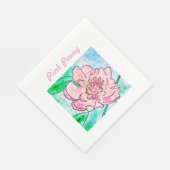 Roze Pioen Servet (Hoek)
