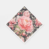 Roze Pioen  Servet (Hoek)