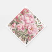 Roze Pioen Servet (Hoek)
