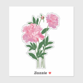 Roze Pioen Sticker