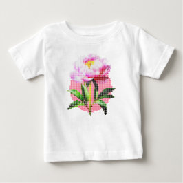 Roze Pioen Stip Mozaïek Bloem
