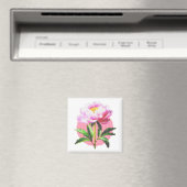 Roze Pioen Stip Mozaïek Bloem Magneet (Insitu (Vaatwasser))