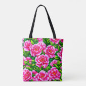 Roze Pioen Tote Tas (Achterkant)