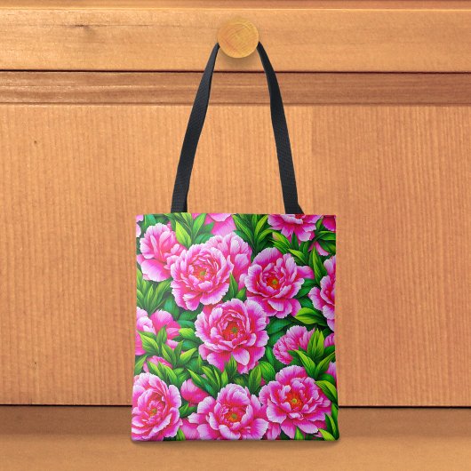 Roze Pioen Tote Tas