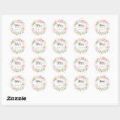 Roze Pioen Trouw Bruiloft Favor Sticker (Vel)