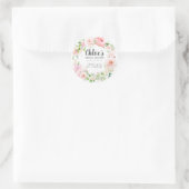 Roze Pioen Trouw Bruiloft Feestcadeau Sticker (Tas)