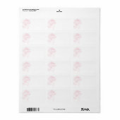 Roze Pioen Trouw Gast Adres Etiket (Full Sheet)