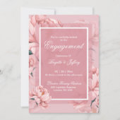 Roze pioen trouw kaart (Voorkant)