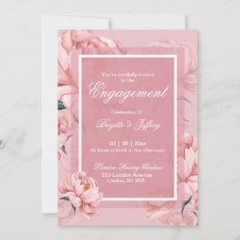 Roze pioen trouw kaart