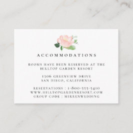 Roze Pioen Trouwaccommodaties Informatiekaartje