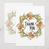 Roze Pioen Trouwkaart Bedankt (Voorkant / Achterkant)