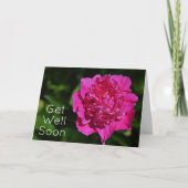Roze Pioen Tuin Bloem Beterschap Kaart (Voorkant)