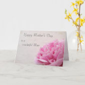 Roze pioen uitzicht Moederdag Kaart (Gele Bloem)