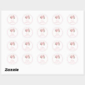 Roze Pioen Verjaardag Ronde Sticker (Vel)