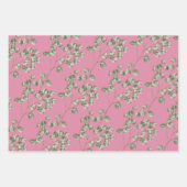 Roze Pioen Verjaardags Inpakpapier Vellen (Voorkant 3)