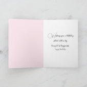 Roze Pioen Verjaardagsboeket Kaart (Binnen)