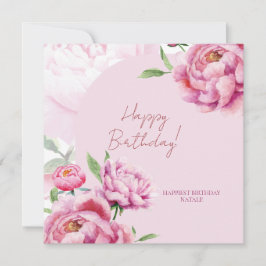 Roze Pioen Verjaardagskaart Vouwkaart Kaart