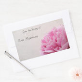 Roze pioen view ex-libris rechthoekige sticker (Envelop)