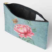 Roze Pioen & Vlinder Kosmetische Zak Etui (Open)