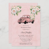 Roze Pioen  Vrachtwagen Bachelorette Party Kaart (Voorkant / Achterkant)