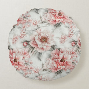 Roze Pioen Watercolor Dekbedovertrek  Rond Kussen