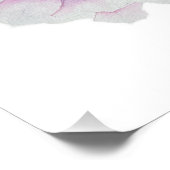 Roze Pioen Waterverf Bloem Poster (Hoek)