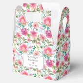 Roze Pioen Waterverf Bloemachtige Bruidsdouche Bedankdoosjes (Geopend)