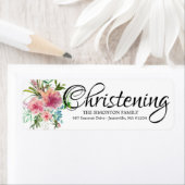 Roze Pioen Waterverf Bloemen retour adreslabels Etiket (Insitu)