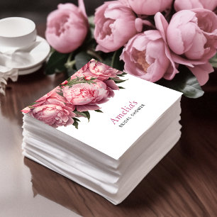 Roze Pioen Waterverf Bruidsdouche Servet