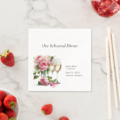 Roze Pioen Waterverf repetitie diner Servet (Insitu)