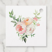 Roze Pioen Waterverf Roze Bruiloftsdouche Bedankjes Labels (Achterkant)