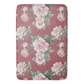 Roze Pioen Waterverf Rusty Rood Badmat (Voorkant Verticaal)