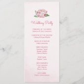 Roze Pioen Waterverf Trouwprogramma's Programmakaart (Achterkant)