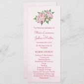 Roze Pioen Waterverf Trouwprogramma's Programmakaart (Voorkant / Achterkant)