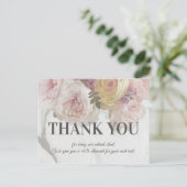 Roze pioen wit marmeren schoonheid boetiek Deluxe Briefkaart (Staand voorkant)