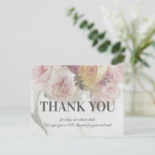 Roze pioen wit marmeren schoonheid boetiek Deluxe Briefkaart (Staand voorkant)