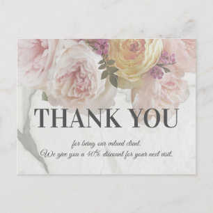 Roze pioen wit marmeren schoonheid boetiek Deluxe Briefkaart