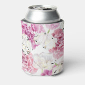Roze Pioen Witte Tulp Blikjeskoeler (Blikje Achterkant)