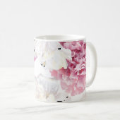 Roze Pioen Witte Tulp  Koffiemok (Voorkant rechts)