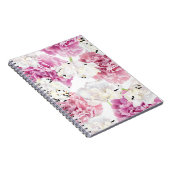 Roze Pioen Witte Tulp Notitieboek (Rechterzijde)