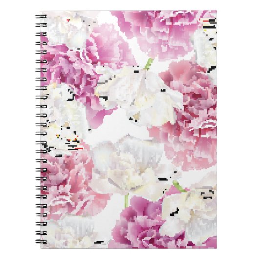 Roze Pioen Witte Tulp Notitieboek (Voorkant)