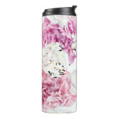 Roze Pioen Witte Tulp  Thermosbeker (Gedraaid links)