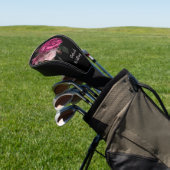 Roze Pioen Zwart Monogram Golfheadcover (Insitu)